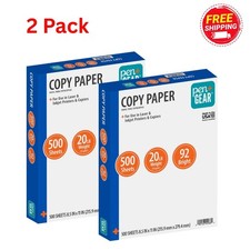 Pen Gear Copy Paper, 8.5" x 11", 92 Bright, 20 lb., 2 Reams 1,000 Sheets 