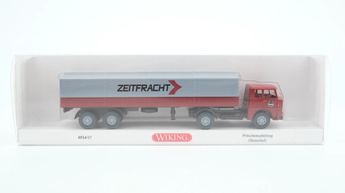 Wiking H0 1/87 051407 Henschel semirremolque de plataforma "carga temporal" - EMBALAJE ORIGINAL NUEVO | Condition: Gebraucht