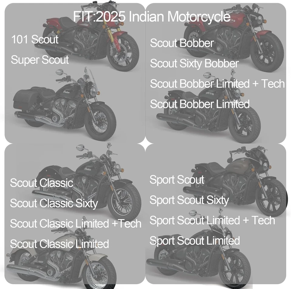 Asiento de pasajero conductor negro rojo para Indian Classic Scout Bobber 2UP 2025 Foto 2 de 4