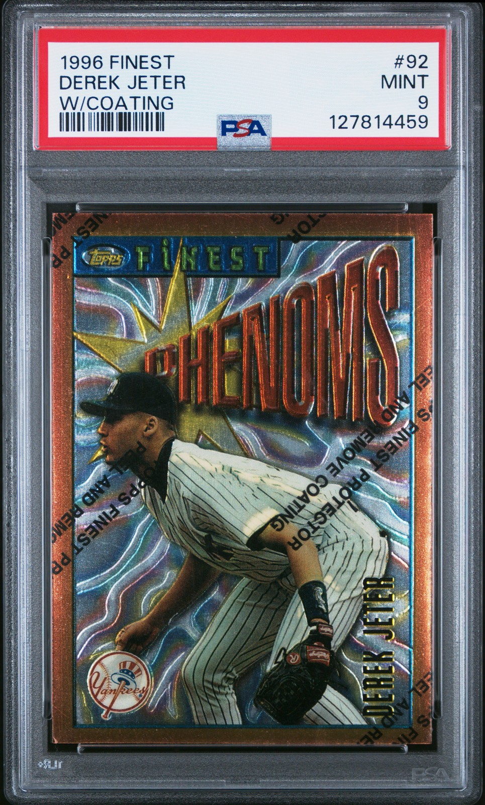1996 FINEST W/COATING #92 DEREK JETER PSA 9