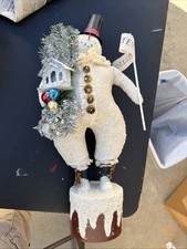 Vintage Xmas Cody Foster - Bethany Lowe LG  Snowman W/House  23” Winter Frolic