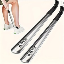 22in Extra Long Handle Shoe Horn Stainless Steel Metal Shoes Remover Shoehorn US