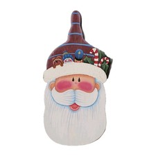 Vtg Handmade Wood Hand Painted Santa Claus Christmas Decorative Cutting Board