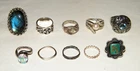 Vintage 10Pc 925/800 STERLING SILVER RINGS JEWELRY LOT Badavici-PuraVida-IPS
