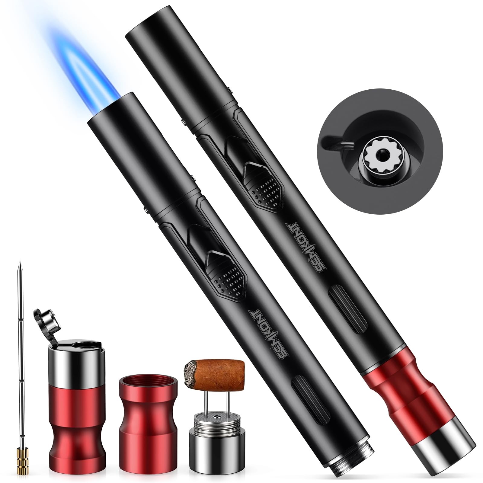 , 5 In 1 Butane Lighter With Punch, Draw Enhancer, Ho...