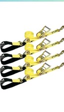 Axle Tie Down Combo Strap with Snap Hook Ratchet - 2 Inch x 114 Inch - 4 Pack...