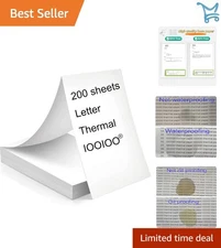 Thermal Printer Paper 8.5x11 Inch 200 Sheets BPA Free Quick Dry Eco-Friendly
