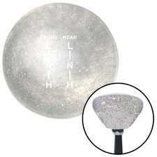 White Shift Pattern 40n Clear Retro Metal Flake Shift Knob W M16x1.5 Insert