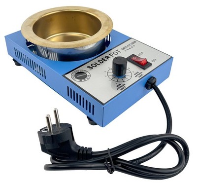Zinnbad 300W Ø100 x 40 mm regelbar  200-450°C(Solder Pot Verzinnen Tauchlöten)