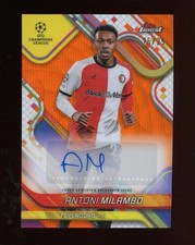 2024 Topps Finest UEFA Chrome Antoni Milambo RC Rookie Auto Orange Wave 25/25