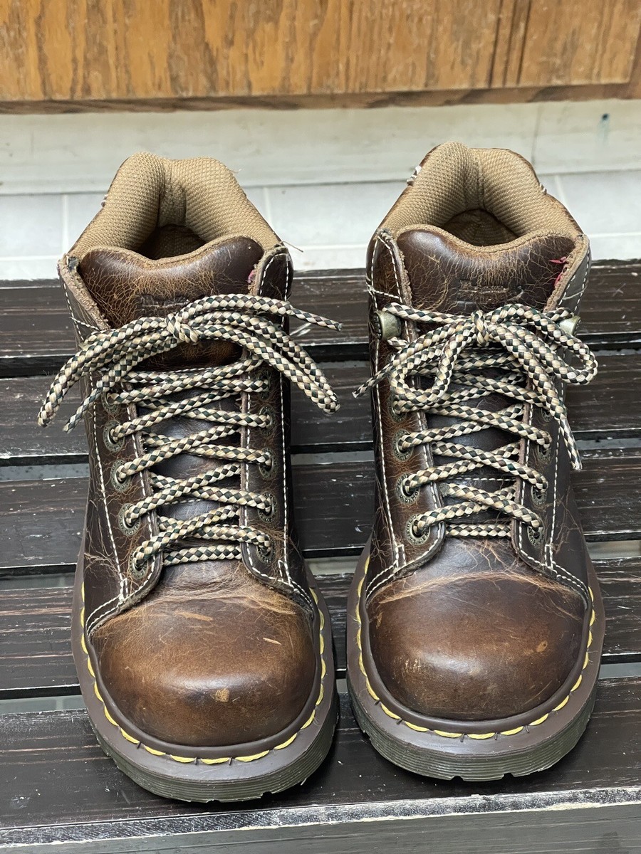 Vintage Dr Martens Y2K Chunky Distressed Brown Leather Toya Boots