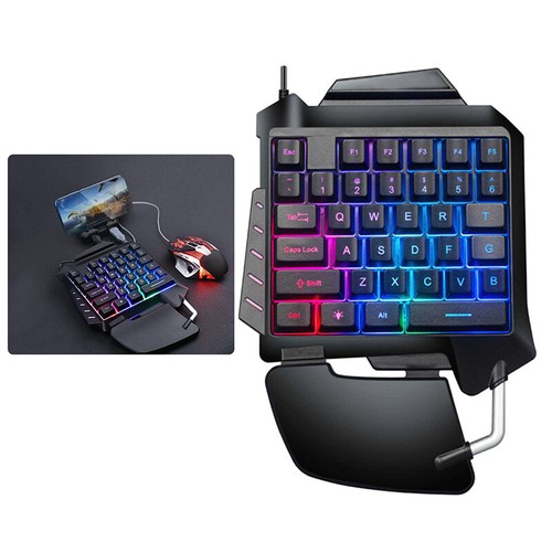 One-Handed Mechanical Gaming Keyboard RGB Backlit Portable Mini Gaming Keypa=s= - Photo 4/9