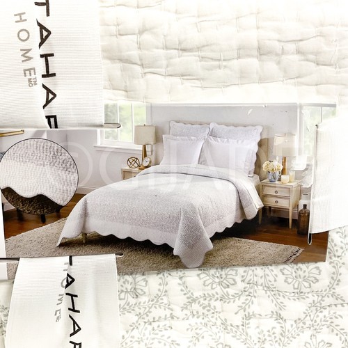 Tahari Full / Queen 100% Cotton Handmade Quilt 90" x 92" New - Picture 3 of 5