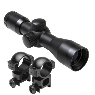 Compact 4x30 Rifle Scope + FREE Ring Mounts Fits TIPPMANN X7 TCR Cronus Phenom