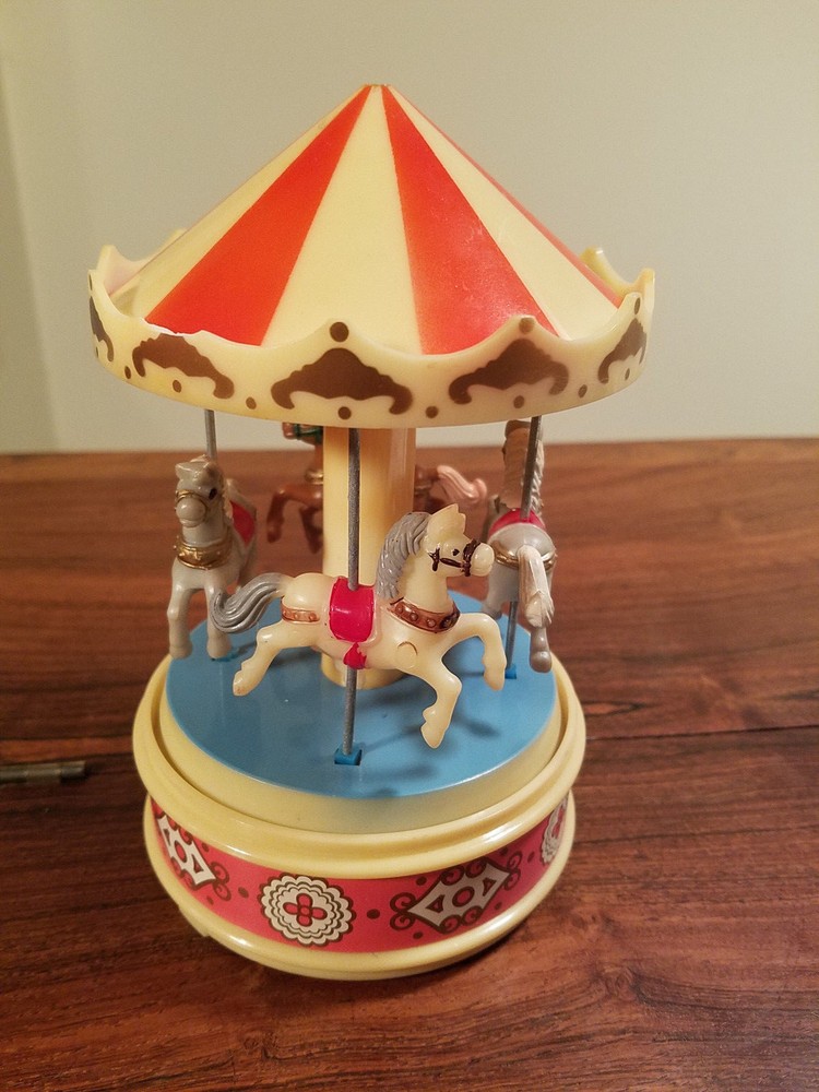 1970s Vintage Yaps Carousel With Horses Plays Carousel Waltz Music