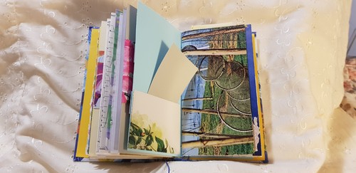 Junk Journal Notebook Handmade Book Sewn Ready To Decorate - Blue Floral - Aust - Picture 17 of 24
