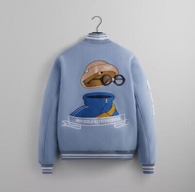 KITH x Invisible Friends M - Wool Bomber Jacket, Light Blue KITH x Invisible Friends M - Wool Bomber Jacket, Light Blue