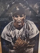 Sandy Koufax Signed Stephen Holland 28x41 Giclee Canvas RARE OA MLB LA Dodgers