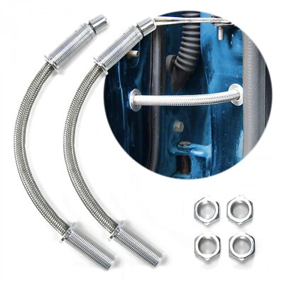 12'' Billet Aluminum & Stainless Steel Braided Door Loom Wire Hose Conduit Pair