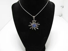 EDELWEISS NECKLACE WITH  AN 16" STERLING SILVER CHAIN