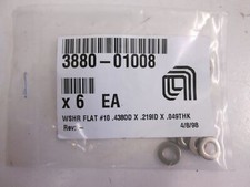 AMAT 3880-01008 Flat Washer .438OD x .219ID x .049THK, Lot of 6