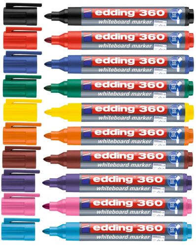Marqueur de tableau blanc Edding 360 1,5-3 mm. Board Marker rechargeable. Toutes les couleurs ! - Photo 1 sur 13