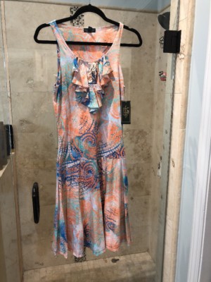 New Nwt Ralph Lauren Coral Blue Print Lace Up Drop Waist Sheath Dress XS  MIDI | eBay UK
