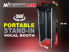 Portable Stand-In Isolation Vocal Booth w/ Light  w/Door Enclosure