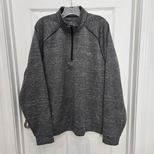 Greg Norman 1/4 Zip Golf Pullover Gray Sweater Jacket Size XL Long Sleeve Shark