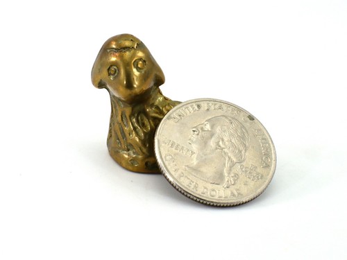 "Estatuilla miniatura de latón de 1,5"" peso de papel vintage #1302 Wal-Mart en caja" - Imagen 3 de 10