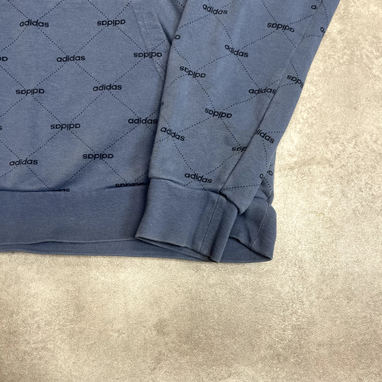 Adidas Hoodie Mens Y2K Spell Out Pull Over Sweatshirt, Blue, Large image 6