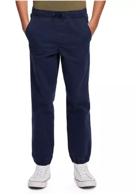 New $34.99 GAP KIDS Boys Stretch Cotton Twill Navy Jogger - Size: M 8