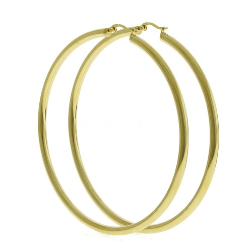 Women 4mm 14K Gold Filled Large Round BIG THICK Hoop Earrings Click Top 40-80mm - Picture 25 of 30