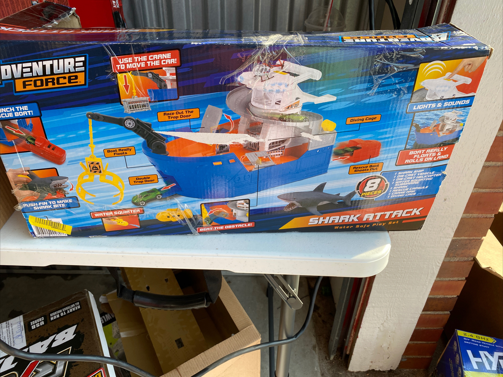 adventure force light and sound shark ship playset