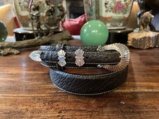 Navajo James Reid Dgn Sterling Silver Belt Buckle 36-38-1.3/8  Nu    