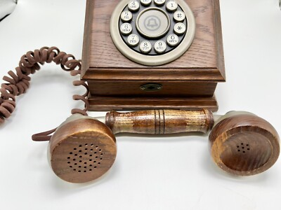 Vintage Western Electric Wood Grain French Cradle Cloth Cord Desk