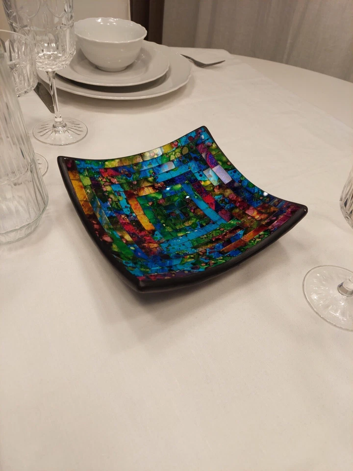 Dekoschale Mosaikschale Blau,Lila Tonschale Schlüsselschale - Bild 3 von 4