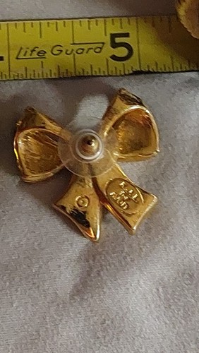 Vintage JKL Costume Jewelry Avon Black Enamel Gold Ton Bows - Picture 5 of 6