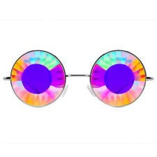 Gafas Caleidoscopio GloFX Imagine Agujero de Gusano - Plateadas Trippy Psicodélicas Intensas