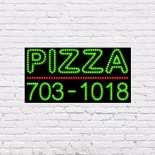 LED Custom Pizza  Light-up Sign  31"W x 17"H x 2"D
