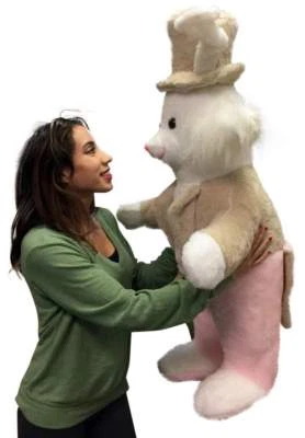 American Made Giant Stuffed Bunny Rabbit wears Tuxedo 4 Foot Big Plush Rabbit