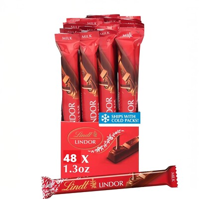 Lindt Milk Chocolate Truffle Bar Candy with Smooth Center, 1.3 oz Pack of 48