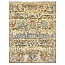 9'1"x12' Chocolate Brown Abrash Zoroastrian Design Wool Hand Knotted Rug R75489