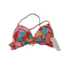 Hula Honey Bikini Swim Top Womens Large Swimsuit Floral Padded Push Up