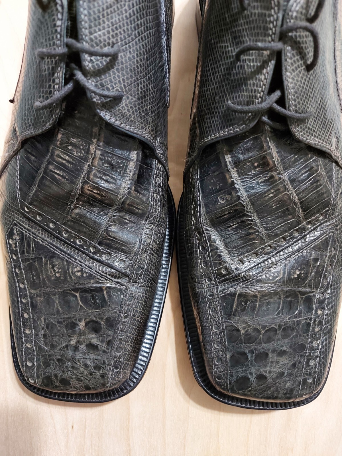 David Eden Men's Alligator Shoes Size Gem