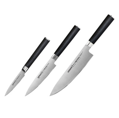 Samura MO-V Profi-Messerset für Einsteiger, G-10 Griff, AUS-8 (Japan), SM0220G10