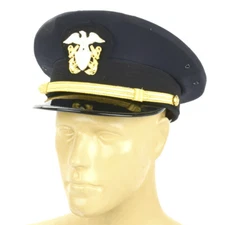 U.S. WWII Naval Officer Blue Peaked Visor Cap- Size US 7.25 (58cm)