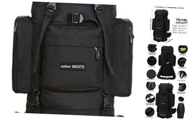 85L Lightweight Internal Frame Hiking Backpack for Men & Women in Black