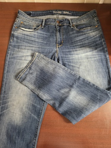 Damen Jeans Größe 16 Levi's Signature Modern Slim Bündchen Blau W 36" Innenfutter 28"