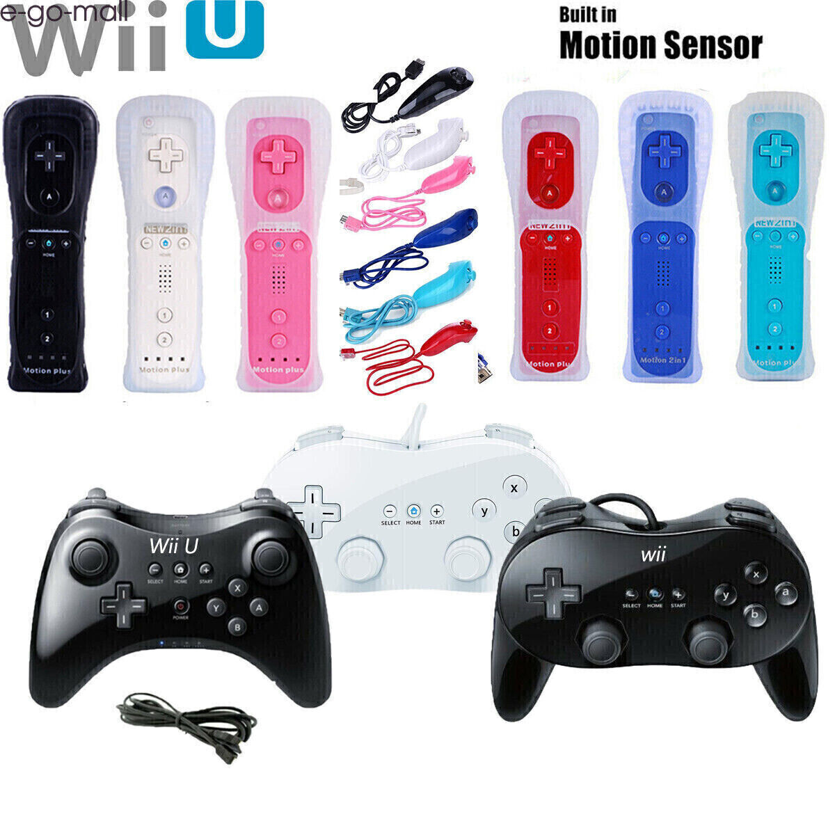 Dark Blue Wii Remote with Nunchuk for Nintendo Wii and Wii U